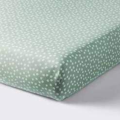 Cotton Fitted Crib Sheet - Daisies Green - Cloud Island™ -Cloud Island™ GUEST bfab0613 878e 48b6 847d 47c25ef9e680
