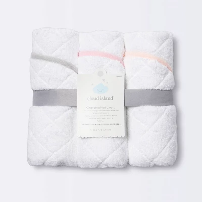 Changing Pad Liner White With Pink Edge - Cloud Island™ 3pk 5 Changing Pad Liner White With Pink Edge - Cloud Island™ 3pk - Image 3