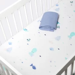 Fitted Jersey Crib Sheet 2pk - Cloud Island™ Fish Friends And Solid Blue -Cloud Island™ GUEST c792aade 9cc1 4f1b b3f1 ca5551243dfc
