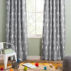 New Release 17 Blackout Curtain Panel Trees - Cloud Island Gray