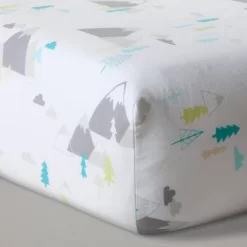 Fitted Crib Sheet Mountains - Cloud Island™ White -Cloud Island™ GUEST ce2634bb 6780 49cf a1b2 a545f922804b