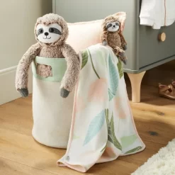 Brushed Jersey Stroller Blanket Blooms - Cloud Island™ Pink/Green