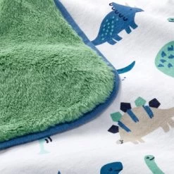 Jersey Knit Reversible Faux Fur Blanket Dinos - Cloud Island™ Blue/Green -Cloud Island™ GUEST e0bac5cc 84de 4b21 ae34 72267121a85f