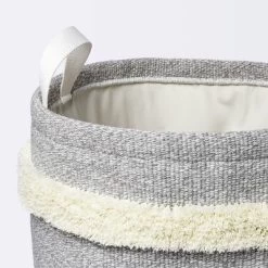 Tufted Canvas Round Storage Bin - Cloud Island™ Gray/Cream Large -Cloud Island™ GUEST e1f25122 9896 4885 94e9 370f15b97268