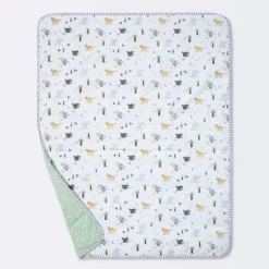 Jersey Knit Reversible Baby Blanket Jungle Animals - Cloud Island™ Gray/Green -Cloud Island™ GUEST e51f35f8 bf57 46ae a860 8f8ed98cd4a9