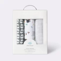 Muslin Swaddle Blankets Jungle - Cloud Island™ Gray 3pk 5 Muslin Swaddle Blankets Jungle - Cloud Island™ Gray 3pk -Cloud Island™ GUEST ebabf648 eaab 48c4 9d40 010982be0e2e