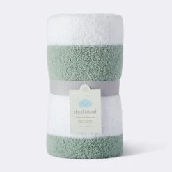 Chenille Stripe Baby Blanket - Green And White Stripe - Cloud Island™ -Cloud Island™ GUEST f1d770bd 8395 4c5f 908f 0abf2d889710