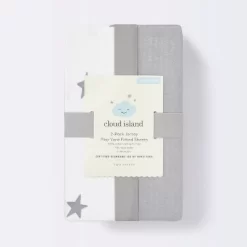 Fitted Play Yard Jersey Sheet Scatter Star And Solid Gray - Cloud Island™ 2pk -Cloud Island™ GUEST f265aee2 1063 4ff2 82b5 7baf6080f9e8
