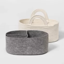 Coiled Rope Diaper Caddy With Dividers - Cloud Island™ Cream -Cloud Island™ GUEST f284c50d 60a5 46e8 9a62 9aeb13f95303