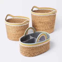 Natural Woven Round Storage Bin With Coiled Rope Handle - Cloud Island™ L -Cloud Island™ GUEST f2c0b681 df2b 4431 8e48 9cfc420789b9