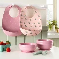 Silicone Bibs - 2pk - Flowers/Dots - Cloud Island™