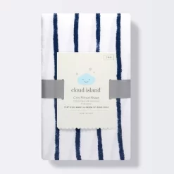 Polyester Rayon Jersey Fitted Crib Sheet - Cloud Island™ Navy Blue Vertical Stripe -Cloud Island™ GUEST f7e59c1f 8116 4226 8d1d ebec9af2b2c9