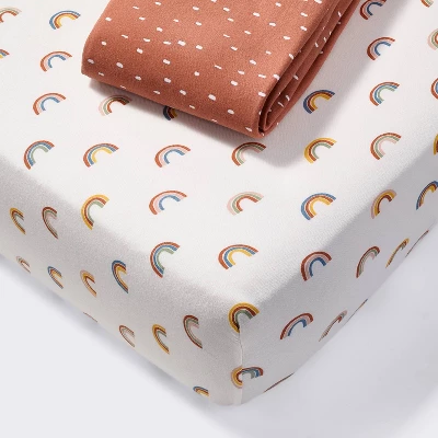 Fitted Jersey Crib Sheet - Rainbows - 2pk - Cloud Island™ 6 Fitted Jersey Crib Sheet - Rainbows - 2pk - Cloud Island™ - Image 4