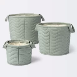 Quilted Fabric Medium Round Storage Basket - Green - Cloud Island™ -Cloud Island™ GUEST fe54c62f 90f2 4ff1 bc3f d731445825aa 1