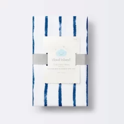 Polyester Rayon Fitted Crib Sheet - Navy Blue Vertical Stripe - Cloud Island™ -Cloud Island™ GUEST ff652c2a 4b60 45d9 b82a 373f592b54e2